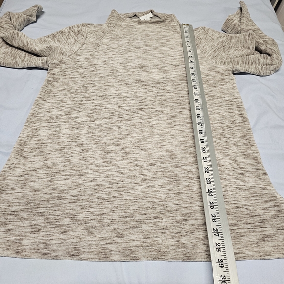 J. Jill Heathered Brown Velvet Mock Neck Pullover Sweater Size M - Picture 7 of 10